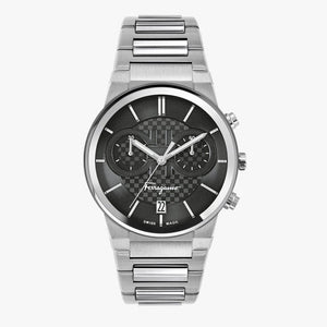 Shop Authentic Salvatore Ferragamo Sapphire Chrono Black Dial Silver Steel Strap Watch for Men - SFME00321 - Luxxuri