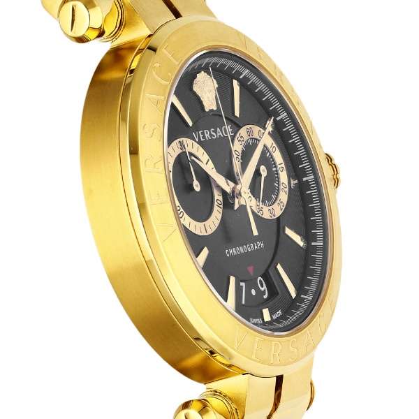  Shop Authentic Versace Aion Chronograph Black Dial Gold Steel Strap Watch For Men - VE1D01721 - Luxxuri