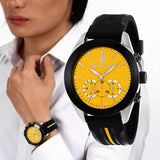  Shop Authentic Maserati Traguardo Chronograph Yellow Dial Black Silicone Strap Watch For Men - R8871612045 - Luxxuri