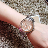  Shop Authentic Michael Kors Everest Chronograph Gold Dial Silver Steel Strap Watch For Women - MK5870 - Luxxuri