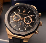  Shop Authentic Maserati Stile Black Matte Dial Black Leather Strap Watch For Men - R8871642001 - Luxxuri