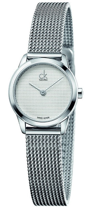 Shop Authentic Calvin Klein Minimal White Dial Silver Mesh Bracelet Watch for Women - K3M2312Y - Luxxuri
