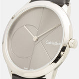  Shop Authentic Calvin Klein Minimal Grey Dial Black Leather Strap Watch for Men - K3M221C3 - Luxxuri