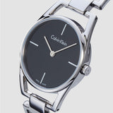  Shop Authentic Calvin Klein Dainty Black Dial Silver Steel Strap Watch for Women - K7L23141 - Luxxuri