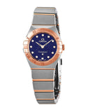  Shop Authentic Omega Constellation Quartz Diamonds Blue Dial Two Tone Steel Strap Watch for Women - 131.20.25.60.53.002 - Luxxuri