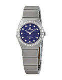  Shop Authentic Omega Constellation Manhattan Quartz Diamonds Blue Dial Silver Steel Strap Watch for Women - 131.15.25.60.53.001 - Luxxuri
