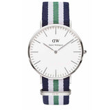  Shop Authentic Daniel Wellington Classic Nottingham White Dial Two Tone NATO Strap Watch For Men - 0208DW - Luxxuri