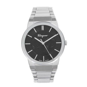  Shop Authentic Salvatore Ferragamo Sapphire Bracelet Black Dial Silver Steel Strap Watch For Men - SFHP01124 - Luxxuri