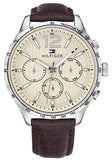  Shop Authentic Tommy Hilfiger Gavin Chronograph White Dial Brown Leather Strap Watch for Men - 1791467 - Luxxuri