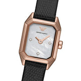  Shop Authentic Emporio Armani Gioia Quartz Mother of Pearl Dial Black Leather Strap Watch For Women - AR11390 - Luxxuri