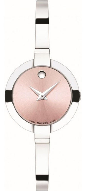  Shop Authentic Movado Bela Museum Pink Dial Silver Steel Strap Watch For Women - 0606596 - Luxxuri