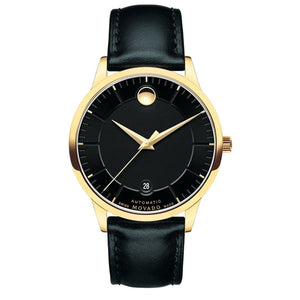  Shop Authentic Movado 1881 Automatic Black Dial Black Leather Strap Watch For Men - 606875 - Luxxuri