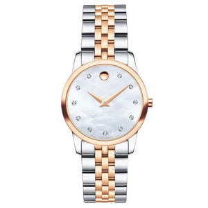  Shop Authentic Movado Museum Classic Mother of Pearl White Dial Two Tone Steel Strap Watch for Women - 0607077 - Luxxuri