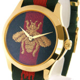  Shop Authentic Gucci Le Marche des Merveilles Green & Red Dial Green & Red NATO Strap Unisex Watch - YA126487 - Luxxuri