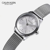  Shop Authentic Calvin Klein Minimal White Dial Silver Mesh Bracelet Watch for Women - K3M23126 - Luxxuri