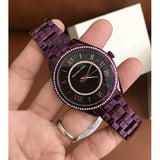  Shop Authentic Michael Kors Lauryn Black Dial Purple Steel Strap Watch for Women - MK3724 - Luxxuri