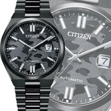  Shop Authentic Citizen Tsuyosa Automatic Camouflage Black Dial Black Steel Strap Watch For Men - NJ0155-87E - Luxxuri