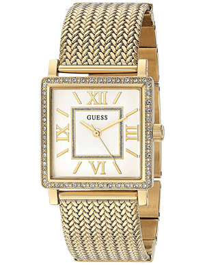  Shop Authentic Guess White Dial Gold Mesh Bracelet Watch For Women - W0826L2 - Luxxuri