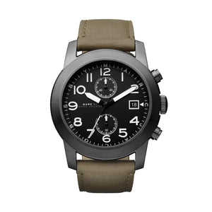  Shop Authentic Marc Jacobs Larry Chronograph Black Dial Grey Leather Strap Watch for Men - MBM5034 - Luxxuri
