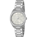  Shop Authentic Gucci GG2570 Diamonds Silver Dial Silver Steel Strap Watch For Women - YA142505 - Luxxuri