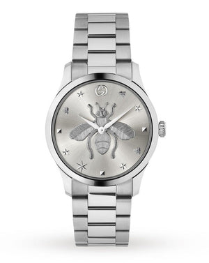  Shop Authentic Gucci G Timeless Silver Dial Silver Steel Strap Watch For Women - YA1264126 - Luxxuri