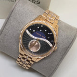  Shop Authentic Michael Kors Lauryn Blue Dial Rose Gold Steel Strap Watch for Women - MK3723 - Luxxuri