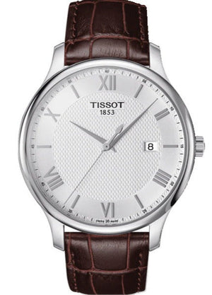  Shop Authentic Tissot T Classic Tradition Silver Dial Brown Leather Strap Watch For Men - T063.610.16.038.00 - Luxxuri