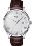  Shop Authentic Tissot T Classic Tradition Silver Dial Brown Leather Strap Watch For Men - T063.610.16.038.00 - Luxxuri