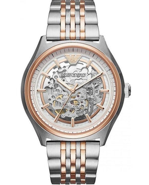  Shop Authentic Emporio Armani Meccanico White Dial Two Tone Stainless Steel Watch For Men - AR60002 - Luxxuri