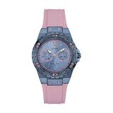  Shop Authentic Guess Limelight Blue Dial Pink Rubber Strap Watch For Women - W0775L5 - Luxxuri