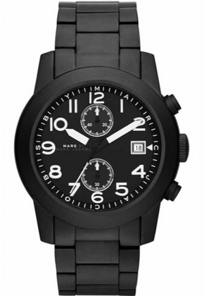  Shop Authentic Marc Jacobs Larry Chronograph Black Dial Black Steel Strap Watch for Men - MBM5052 - Luxxuri