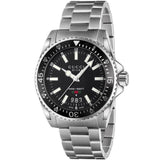  Shop Authentic Gucci Dive Quartz Black Dial Silver Steel Strap Watch For Men - YA136301 - Luxxuri