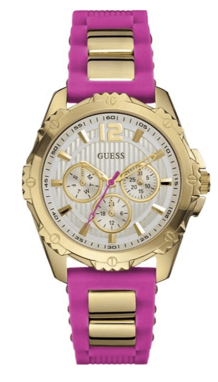  Shop Authentic Guess Intrepid White Dial Two Tone Silicon Strap Watch For Women - W0325L3 - Luxxuri