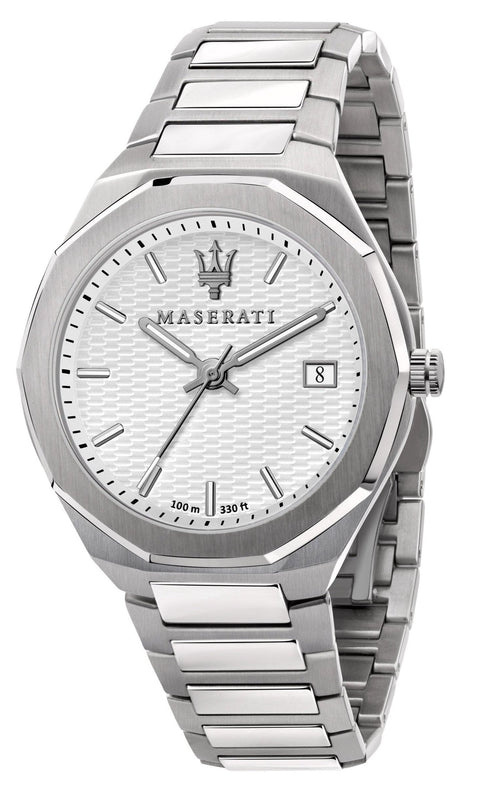  Shop Authentic Maserati Stile 3H White Dial Silver Steel Strap Watch For Men - R8853142005 - Luxxuri