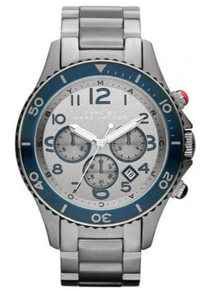  Shop Authentic Marc Jacobs Rock Chronograph Silver Dial Silver Steel Strap Watch for Men - MBM5029 - Luxxuri