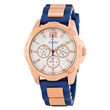 Shop Authentic Guess Interpid White & Rose Gold Dial Blue Silicone Strap Watch For Women - W0325L8 - Luxxuri