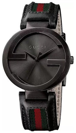  Shop Authentic Gucci Interlocking G XL Black Dial Red & Green Leather Strap Watch For Men - YA133206 - Luxxuri