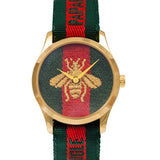  Shop Authentic Gucci Le Marche des Merveilles Green & Red Dial Green & Red NATO Strap Unisex Watch - YA126487 - Luxxuri