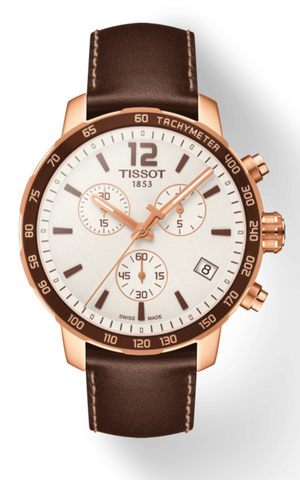  Shop Authentic Tissot Quickster Chronograph White Dial Brown Leather Strap Watch For Men - T095.417.36.037.02 - Luxxuri