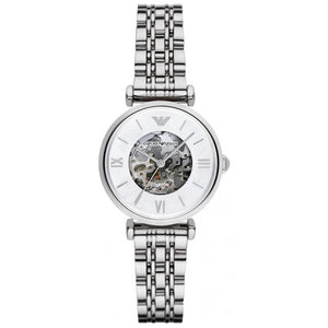  Shop Authentic Emporio Armani Meccanico Mother of Pearl Dial Silver Steel Strap Watch For Women - AR1991 - Luxxuri