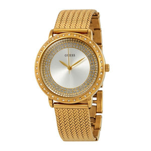  Shop Authentic Guess Willow Two Tine Dial Gold Mesh Bracelet Watch For Women - W0836L3 - Luxxuri