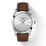  Shop Authentic Tissot Gentleman Silver Dial Brown Leather Strap Watch For Men - T127.410.16.031.00 - Luxxuri