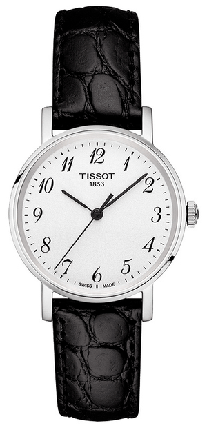  Shop Authentic Tissot Everytime Small White Dial Black Leather Strap Watch For Women - T109.210.16.032.00 - Luxxuri