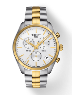  Shop Authentic Tissot T Sport PR 100 Chronograph White Dial Two Tone Steel Strap Watch For Men - T101.417.22.031.00 - Luxxuri