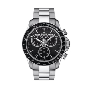  Shop Authentic Tissot V8 Quartz Chronograph Black Dial Silver Steel Strap Watch For Men - T106.417.11.051.00 - Luxxuri