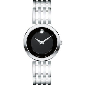  Shop Authentic Movado Esperanza 28mm Black Dial Silver Steel Strap Watch For Women - 0607051 - Luxxuri