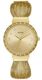  Shop Authentic Guess Chiffon Gold Dial Gold Mesh Bracelet Watch For Women - W1083L2 - Luxxuri