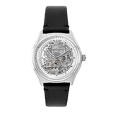  Shop Authentic Emporio Armani Meccanico White Skeleton Dial Black Leather Strap Watch For Men - AR60003 - Luxxuri