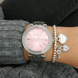  Shop Authentic Michael Kors Darci Crystal Pink Dial Silver Stainless Steel Strap Watch for Women - MK3352 - Luxxuri