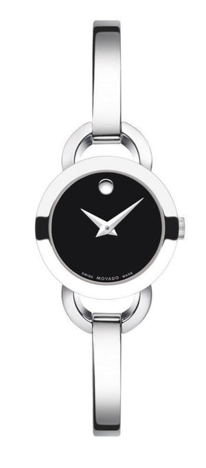  Shop Authentic Movado Rondiro 22mm Black Dial Silver Steel Strap Watch For Women - 0606796 - Luxxuri